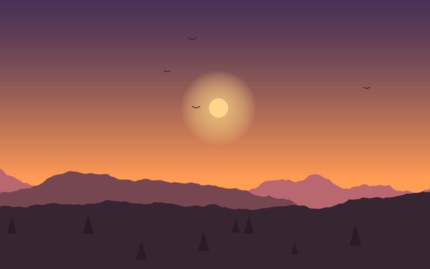Ilustração de uma paisagem