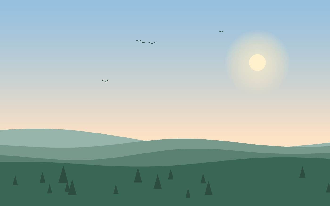 Ilustração de uma paisagem